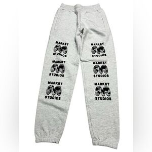 Market studios men’s‎ sweatpants joggers gray with black print Logo size x-small